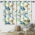thumbnail image 4 of Nanqianyi Watercolor Floral Blackout Curtains 52"W x 63"L for Bedroom, Living Room, Set of 2 Thermal Insulated Drapes, 4 of 8