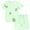 Mint Green, variant on Odeerbi Kids Boys Girls Summer Outfits Set Cartoon Print Pajamas Cute Loungewear Children Casual Short Sleeve Tops Shorts with Drawstring Print Homewear Sports Two-piece Set Mint Green