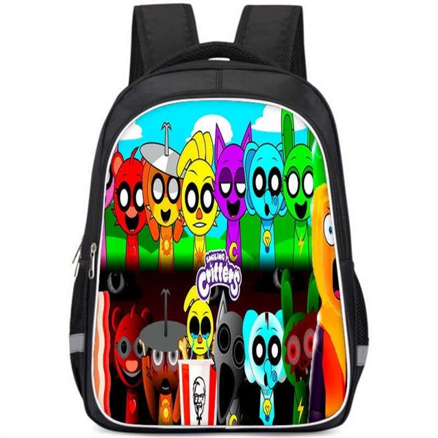 Rhythm box backpack Sprunki 16 inch double layer backpack large capacity student children's school bag hot sale