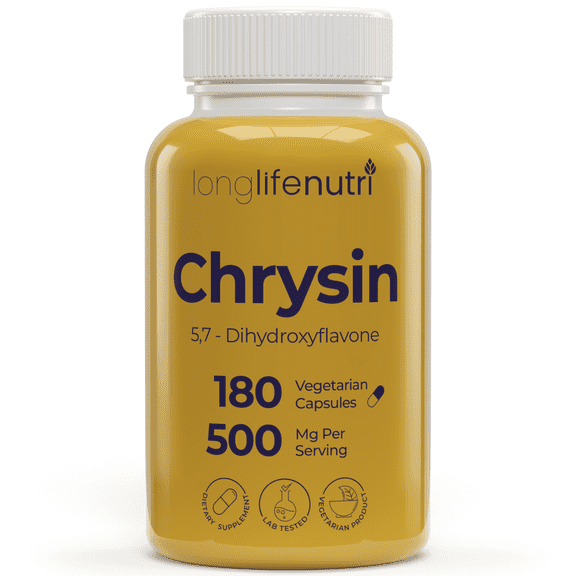 LongLifeNutri Chrysin 500mg – 180 Vegetarian Capsules,  Supplement for Daily Vitality