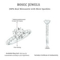 thumbnail image 6 of Rosec Jewels Round Moissanite Engagement Ring with Side Stones (7 mm, 1 Carat, D-VS1 Quality Certified) - With Jewelry Box, 18K White Gold, US 10.00, 6 of 7