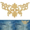 thumbnail image 1 of Embroidered Patch, Office Accessory Sewing Cloth Sticker Sew On Appliques Embroidery Pattern  For Create An Embroidery Picture For DIY Trinkets Gold Feng Word,Silver Feng, 1 of 8