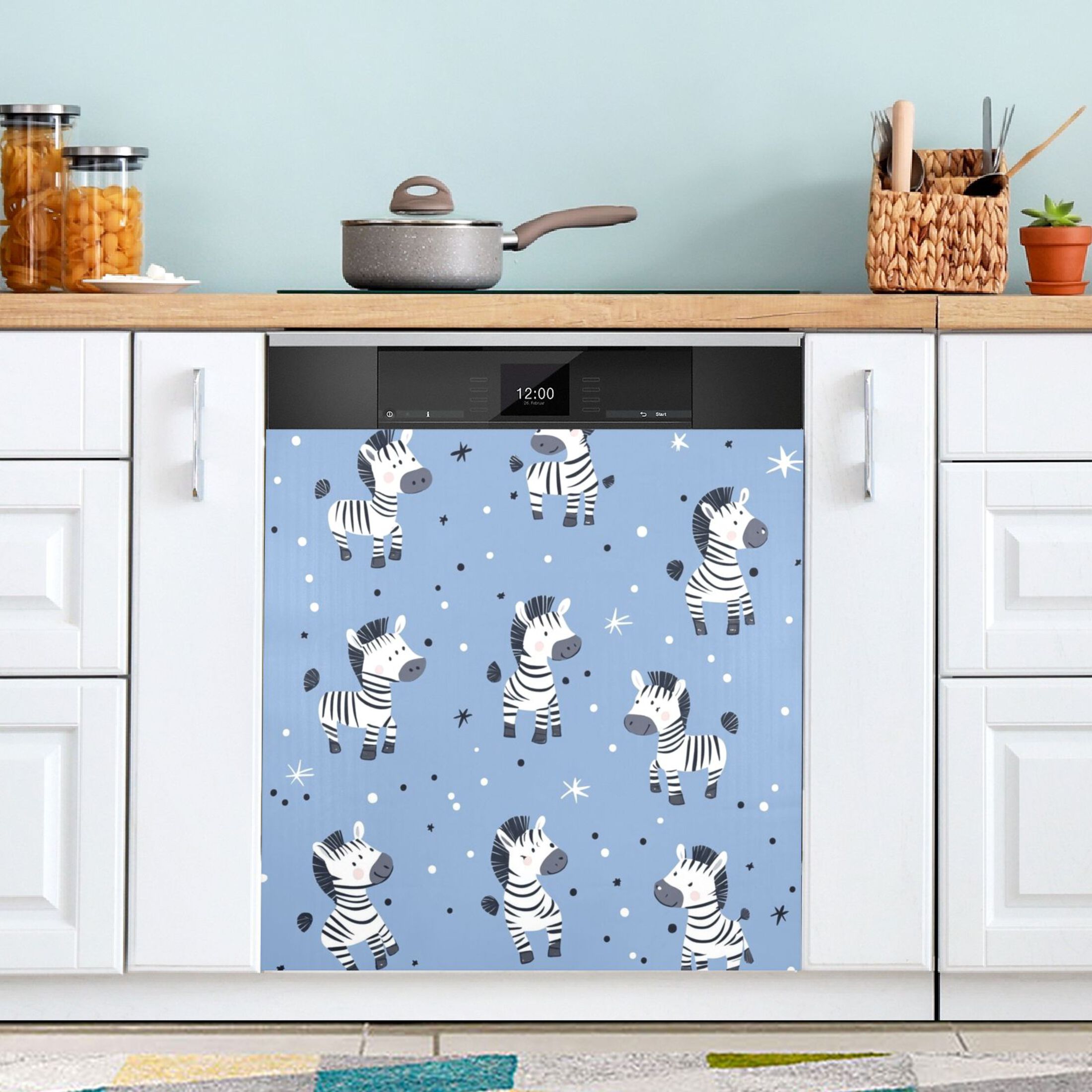 Dishwasher Magnetic Sticker 23x26 Inch Refrigerator Magnetic Sticker Washing Machine Magnetic Sticker Kitchen Panel Magnetic Sticker Home Decor Super Cute Zebra