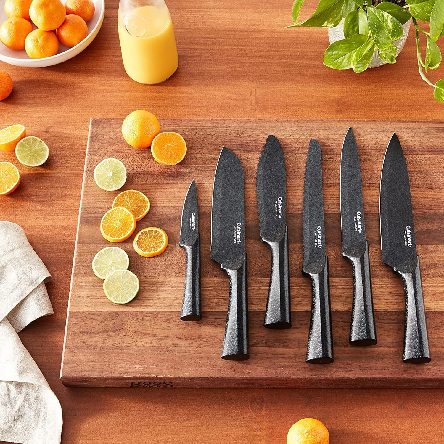 Cuisinart C55-12PMB 12-Piece Metallic Knife Set with Blade Guards, Black