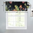 thumbnail image 4 of Fairy Tale Window Curtain Valances Boho Green Leaves Rustic Frog Mushroom Flower Plant Galaxy Rod Pocket Window Valance for Living Room Bathroom Bedroom Kitchen 54 by 18 in, 1 Panel, 4 of 6