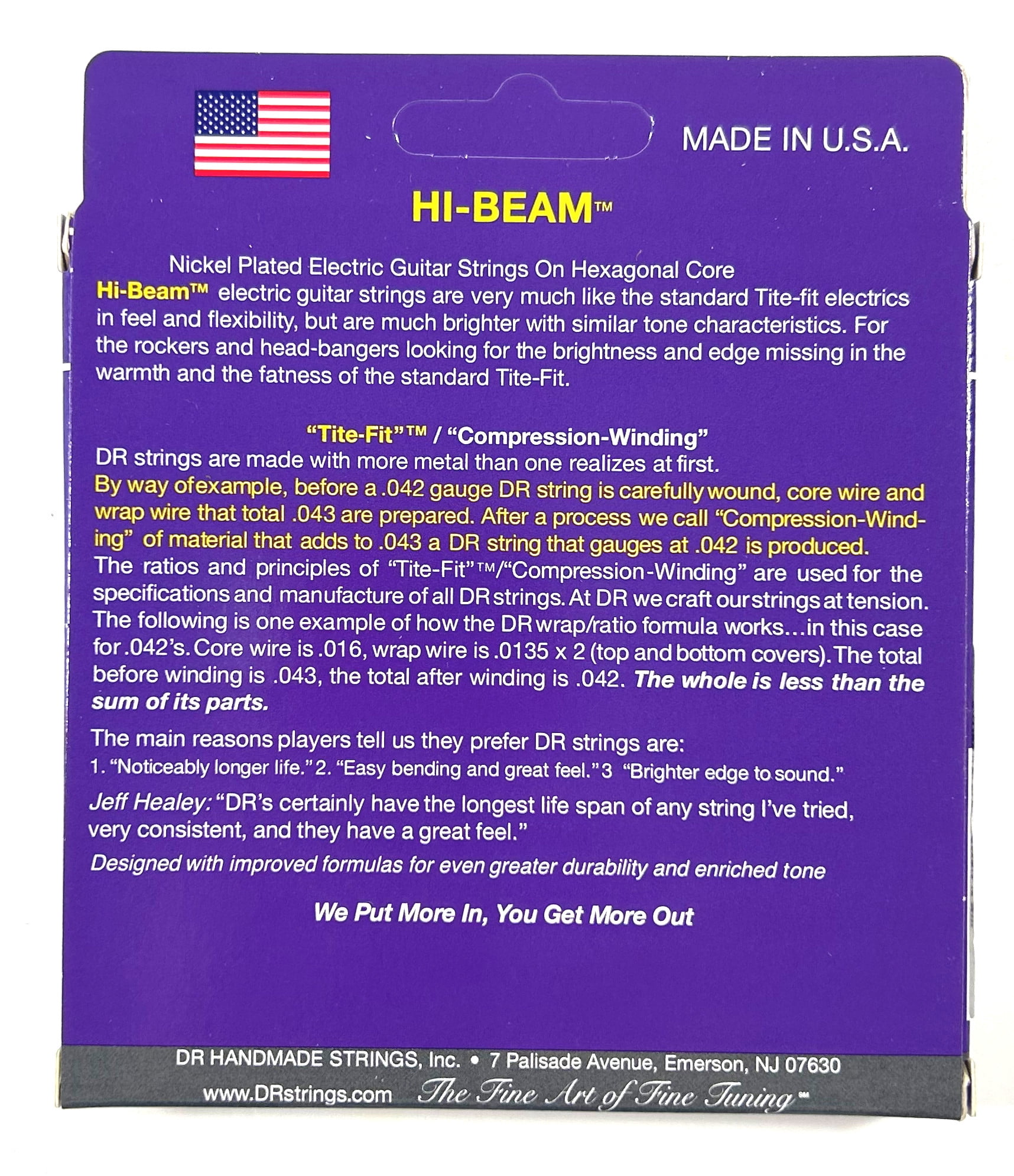 DR Guitar Strings Electric 3 Sets Hi-Beam 08-38 Extra Light Handmade USA