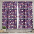 thumbnail image 2 of Ambesonne Floral Valance & Curtain, Asian Winter Flowers Pattern, 55"x36", Purple Peach and Teal, 2 of 7