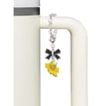thumbnail image 3 of Delight Jewelry Silvertone Yellow Hibiscus Flower - Silvertone Black Bow Charm Accessory for Tumblers and Thermal Cups, 3 of 4