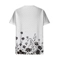 thumbnail image 6 of YOIAVAIOY Women's Lightweight Floral Printed Blouses V Neck Short Sleeve T Shirts Summer Casual Loose Dressy Outfits Multicolor L, 6 of 7