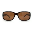 thumbnail image 3 of Polarized Womens Narrow Rectangle Designer Sunglasses All Brown, 3 of 6