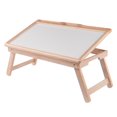 thumbnail image 2 of Contemporary Home Living Flip Top Wooden Breakfast Tray - 25.25" - Beige and White, 2 of 9