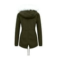 thumbnail image 5 of Drses Women's Winter Solid Color Thickened Collar Coat Jacket Warm Coat, 5 of 7