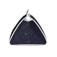 thumbnail image 3 of Lsque Navy Dark Blue Printed Long Tissue Box Cover Holder, Facial Paper Organizer Dispenser,Triangle with Bottom Belt, PVC Leather Decorative Organizer, 3 of 9