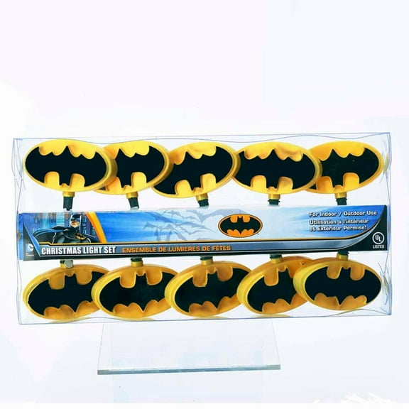 Kurt Adler 10-Light Batman Christmas Light Set – DC Comics Superhero Holiday Decoration