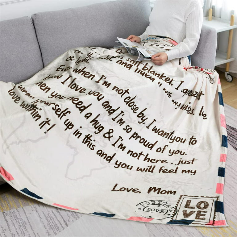 A blanket that wraps Mom up in a hug, personalized gift, send a hug, word  blanket, photo blanket, Mother's Day gift
