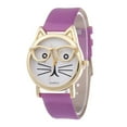 thumbnail image 3 of Cool Kitty Cat with Glasses Purple Band Cat Lovers Novelty Watch-214-PU, 3 of 3