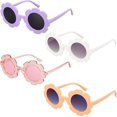 thumbnail image 2 of Paquete de 2/4/8/12/24 Juego de gafas de sol redondas de flores, kit de gafas de sol para niños al aire libre, 12 opciones de color Gafas de sol de flores, 2 of 3