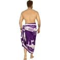 thumbnail image 4 of HAPPY BAY Men's Pareo Regular Holiday Dashiki Sarong Long Shower Beach Wrap One Size Elephant, Violet Summer Vacation Aloha, 4 of 5