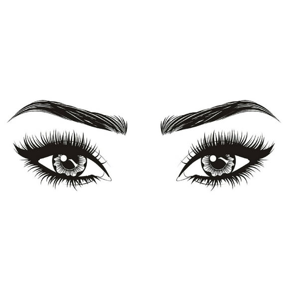 Lilixerw 2pcs Beautiful Women Eyes Wall Decals,Beauty Eyes Eyelash Wall Sticker,Removable Decor Wall Art,for Women Girls Bedroom Living Room Bathroom Decor