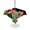 Pink, Green, Black, variant on Outdoor Tablecloth with Umbrella Hole for Patio/Picnic/Party/Camping, Pink Tulip Waterproof Table Cloth Round Cover Washable, Spring Floral Summer Botanical Vintage (Dia 60")