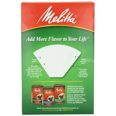 Melitta Cone Coffee Filters, White, No. 4, 100 CT (Pack of 3)