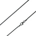 thumbnail image 4 of 925 Sterling Silver, Rope Diamond Cut Black Rhodium Chain 1.5mm Necklace - Hypoallergenic and Tarnish Resistant - By Oliver & Navy, 4 of 6