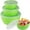Green, variant on 4 Pack Plastic Prep Bowls with Lids, Microwave and Dishwasher Safe (4 Sizes, Red)