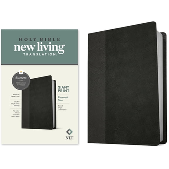 Pre-Owned NLT Personal Size Giant Print Bible, Filament Enabled Edition (Red Letter, Leatherlike, Black/Onyx) (Hardcover) by New Living Translation, Tyndale (Creator)