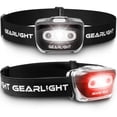 thumbnail image 1 of GearLight Paquete de 2 faros LED – Lámparas de cabeza para acampar al aire libre con diadema ajustable – Linterna brillante ligera con batería con 7 modos y cabeza giratoria y luz roja, 1 of 5