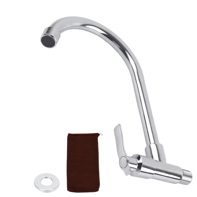 Grifo para fregadero de cocina G1/2, grifo de agua giratorio de pared de 360 grados con una sola manija
