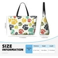 thumbnail image 4 of PISONIC Large Beach Travel Bag for Women, Cute Colorful Dog Paw Printed Waterproof Sandproof Tote Bag with Zipper for Beach Vacation Travel Gym, 4 of 7