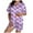 Purple, variant on HNMKIU Women's Summer Shorts Set Casual V Neck Short Sleeve Two Piece Outfit Comfortable Wear Stylish Matching Co Ord Yellow,XL