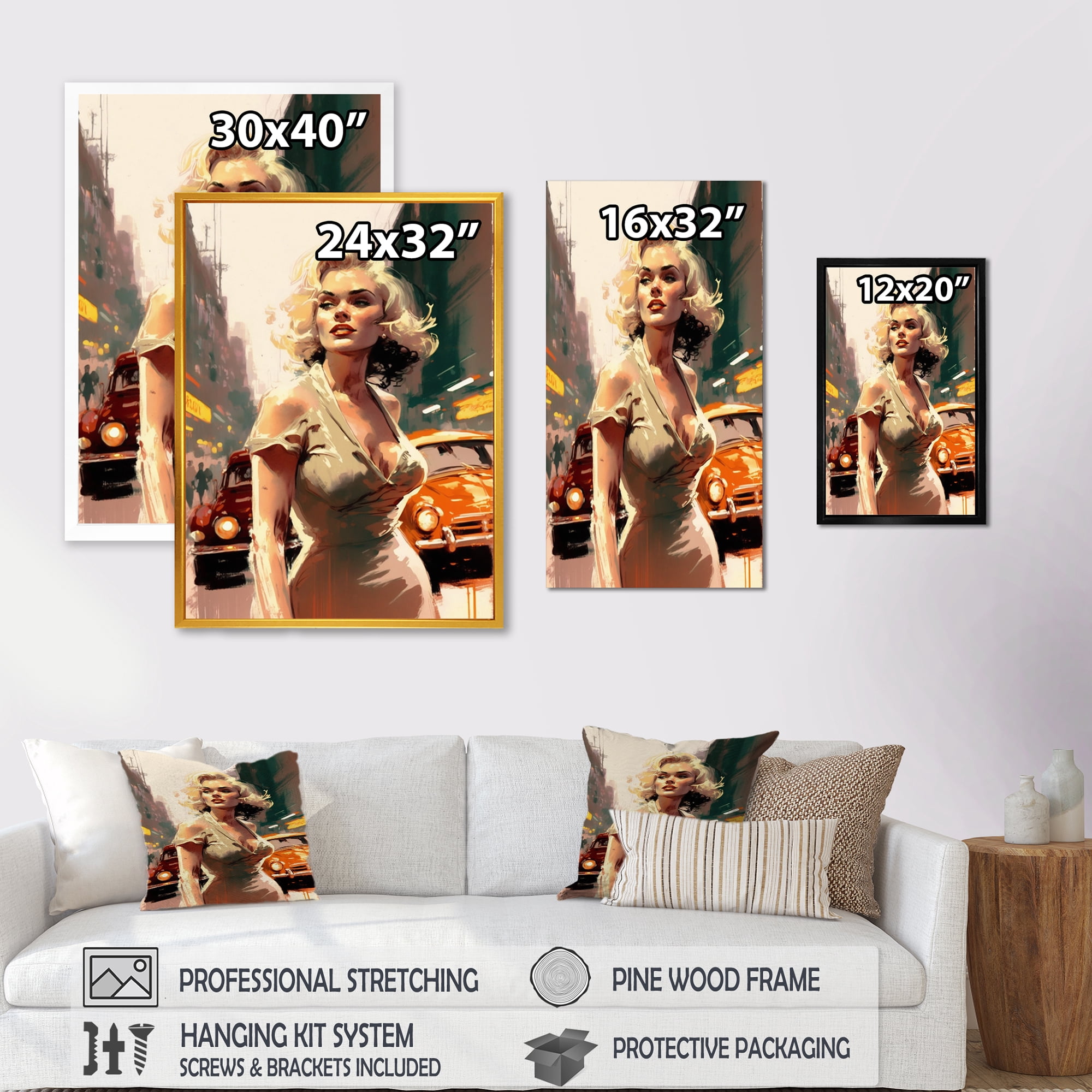 Designart Hollywood Bombsell II Canvas Wall Art