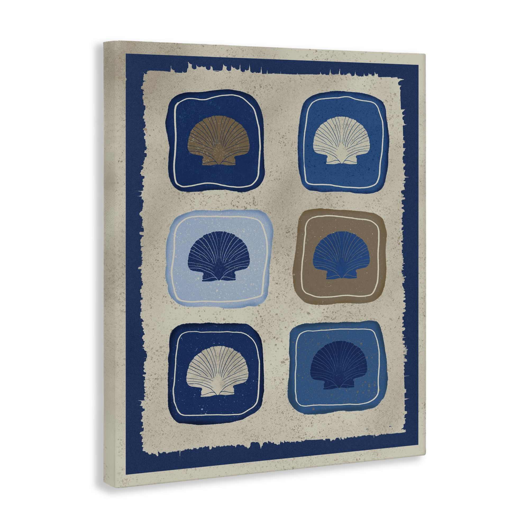 Stupell Industries Nautical Block Shells Canvas Wall Art, design by Julia Frost