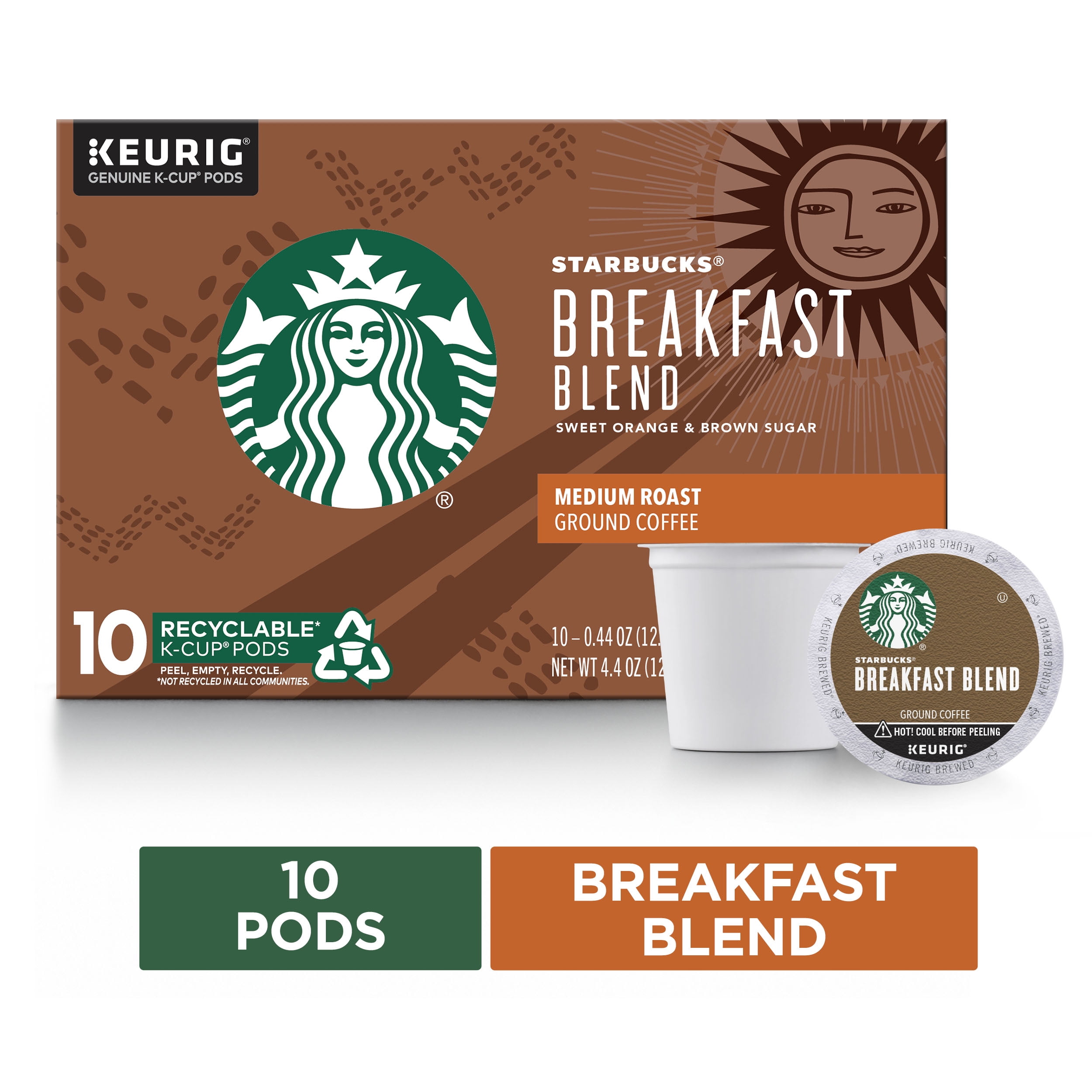Starbucks Breakfast Blend Coffee KCup Pods Medium Roast Coffee
