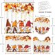 thumbnail image 2 of Juego de cortina de ducha de otoño con tapa de inodoro y alfombras antideslizantes, 4 piezas de cortinas de ducha de bosque de calabazas en follaje otoñal para baño, decoración de baño de otoño, 2 of 7