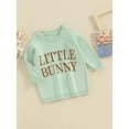 thumbnail image 3 of Suealasg Toddler Baby Girl Boy Knit Sweater Newborn Long Sleeve Crew Neck Letters Embroidery Knit Pullover Sweater Infant Girls Boys Easter Clothes 0-24 Months, 3 of 9
