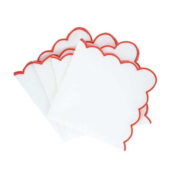 Linen Scalloped Napkins, Set of 4