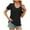 Black, variant on lmcalzta Womens Tops Puff Short Sleeve Crewneck T Shirts Spring Summer Casual Solid Color Tees Blouses