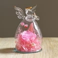 thumbnail image 2 of Real Rose in Glass Dome, Preserved Rose with Angel Figurines, Flower Gifts for Women on Valentine's Day, Anniversary, Mother's Day, Children's Day, Birthday, Thanksgiving, Christmas, 2 of 8