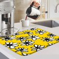 thumbnail image 6 of Spring White Daisy Dish Drying Mat 16x18 Inch Floral Pattern Absorbent Microfiber Kitchen Counter Mat for Drying Dishes Cups Utensils Coffee Bar, 6 of 6