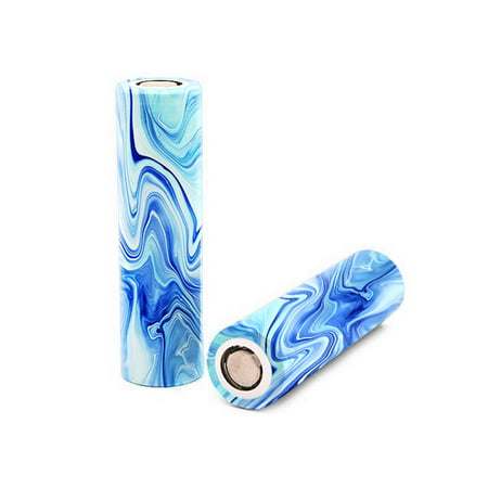 Blue Marble Swirl Pastel Glass Battery Wrap Skin for your 18650 Vape Batteries
