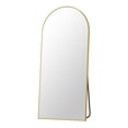 thumbnail image 5 of BEAUTYPEAK 76"x34" Oversized Arched Metal Framed Standing Mirrors, Gold, 5 of 8