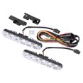 thumbnail image 1 of Barra de luz de circulación diurna LED para automóvil, 6,7 pulgadas, lámpara de señal de giro que fluye, luz de trabajo todoterreno, resistente al agua, luz ámbar blanca, aluminio, negro (juego de 2), 1 of 7