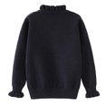 thumbnail image 6 of Girls Long Sleeve Knit Pullover Sweater with Ruffled Mock Neck and Ribbed Cuffs for Casual Wear Winter Fall Spring, 6 of 6