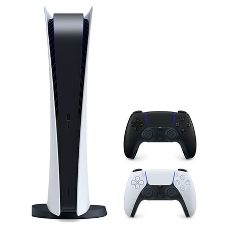 2021 New Play Station Digital Version Console with 2 Wireless Controllers - White & Midnight Black