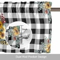 thumbnail image 6 of Home Sweet Gnome Valance Curtain for Windows Sunflower Eucalyptus Leaves Black Plaid Rod Pocket Curtain Valances Short Window Treatments Panels for Kitchen Bathroom Laundry Room Basement 56 x 16 Inch, 6 of 9