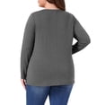 thumbnail image 3 of Agnes Orinda Plus Size Tunic Tops for Women  Long Sleeve V Neck Button Fall Pullover Shirt Loose Blouse 3X Grey, 3 of 6