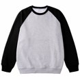 thumbnail image 5 of ZRGHAOYLQ Color Block Shirts for Mens Big and Tall Crewneck Sweatshirt Long Sleeve Fleece Lined Pullovers Tops Thick Warm Sweatshirts for Men Gray XL, 5 of 6