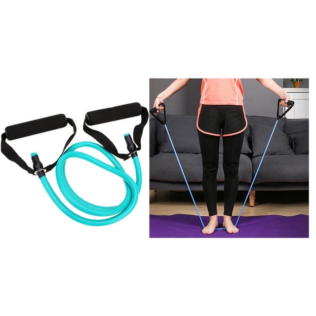 Tubo de banda de resistencia de cuerda para hacia arriba de Yoga resistencia de 15 lbs con mangos de espuma para entrenamiento de Fitness en el Verde Baoblaze Cuerda de yoga